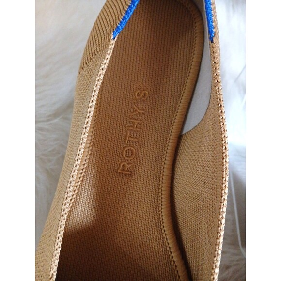 ROTHY'S Women's Size 8 The Camel Captoe Ballet Flat Classic w/Comfort Black/Tan - Picture 5 of 13